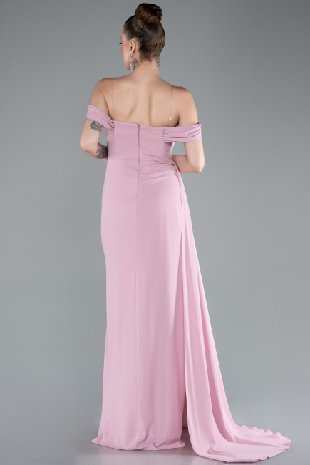 Robe de Soirée Longue Mousseline Poudre ABU4925