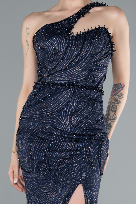 Robe de Soirée Longue Bleu Marine ABU4697