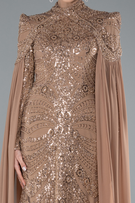 Robe Grande Taille Longue Cuivre ABU4935