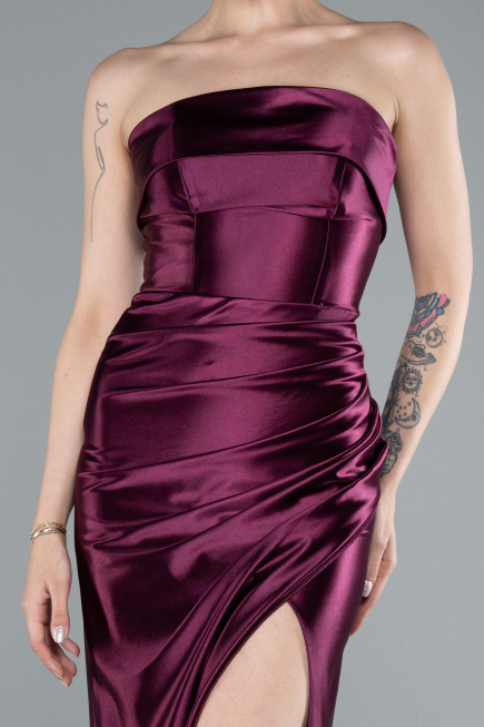 Robe de Soirée Longue Couleur Cerise ABU4944