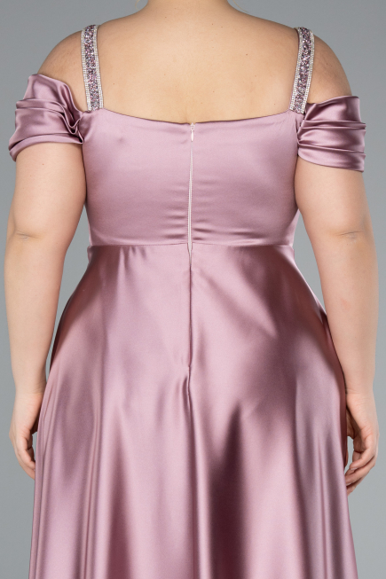 Robe De Soirée Grande Taille Satin Longue Poudre ABU3277