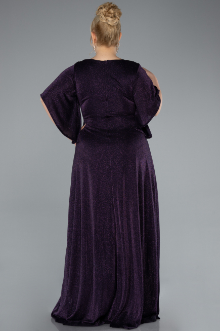 Robe Grande Taille Longue Violet Foncé ABU4914