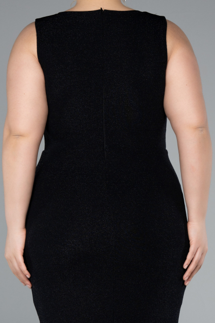 Robe de Soirée Grande Taille Midi Noir ABK2338