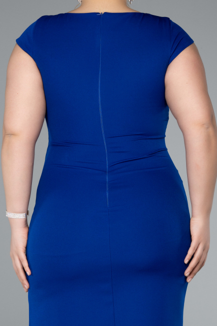 Robe De Fête Grande Taille Midi Bleu Saxe ABK2340