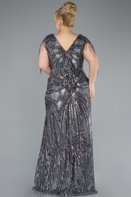 Robe Grande Taille Longue Anthracite ABU4953