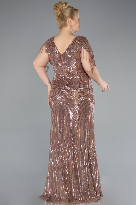 Robe Grande Taille Longue Cuivre ABU4953