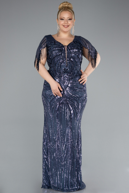 Robe Grande Taille Longue Indigo ABU4953