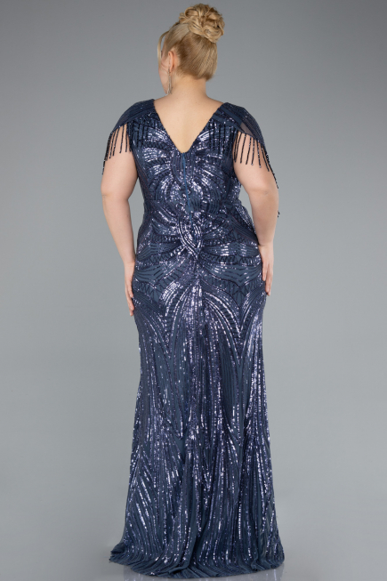 Robe Grande Taille Longue Indigo ABU4953