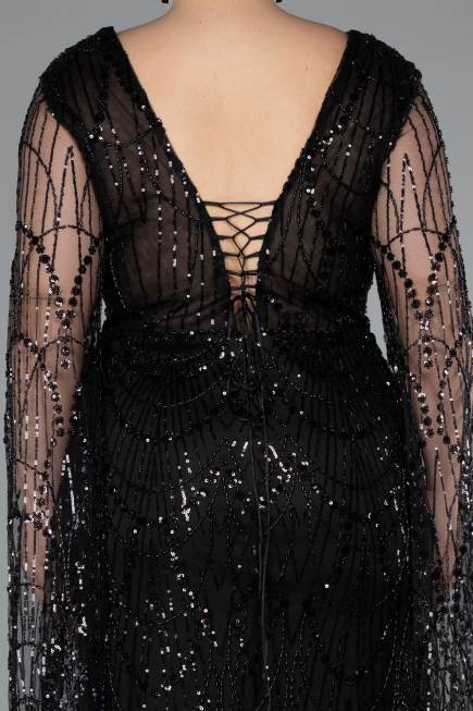 Robe De Soirée Grande Taille Longue Noir ABU4945