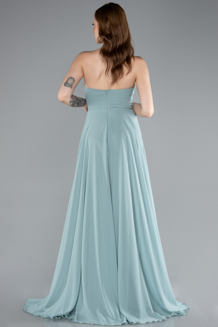 Robe de Soirée Longue Mousseline Menthe ABU4966