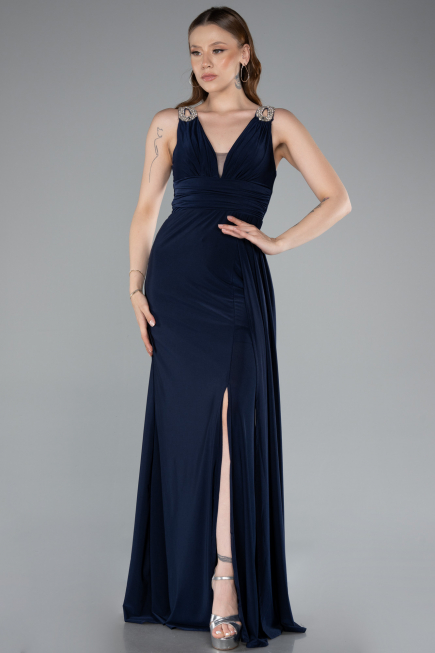 Robe de Soirée Longue Bleu Marine ABU4967