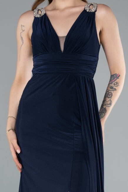Robe de Soirée Longue Bleu Marine ABU4967