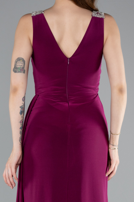 Robe de Soirée Longue Prune ABU4967
