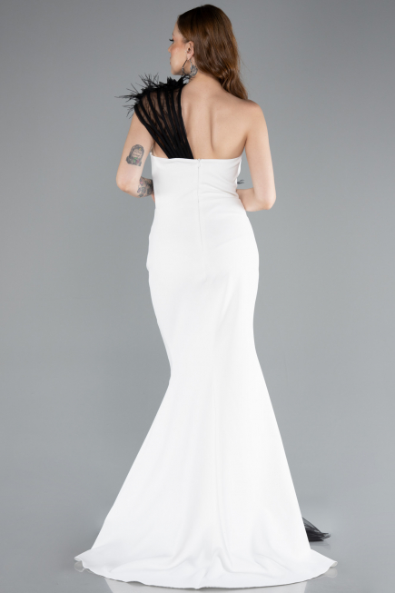 Robe de Soirée Longue Noir-Blanc ABU4969