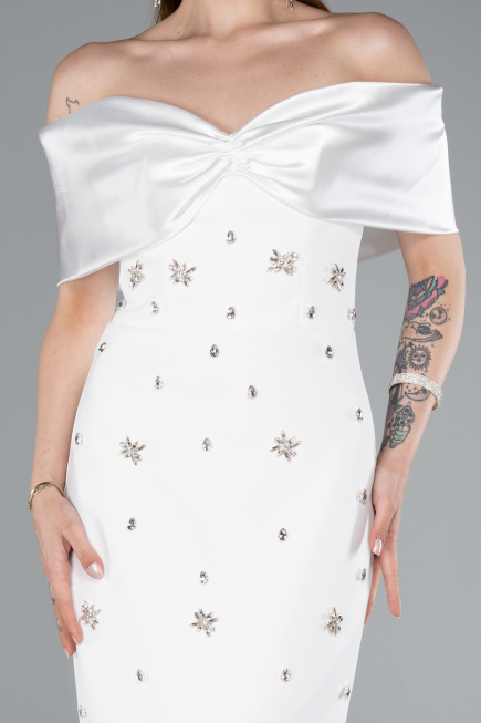 Robe de Soirée Longue Blanc ABU4973