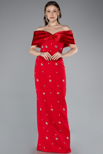 Robe de Soirée Longue Rouge ABU4973