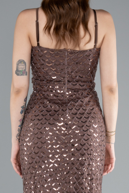 Robe de Soirée Longue Brun ABU4980