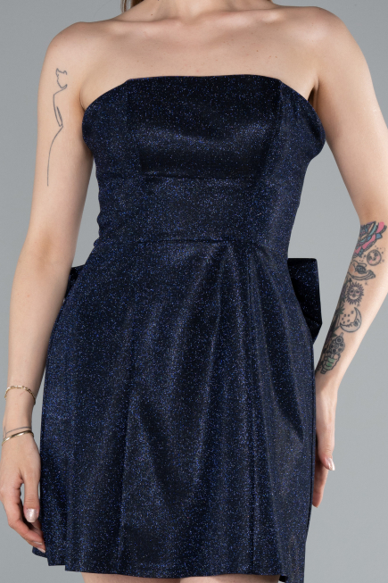 Robe de Cérémonie Mini Bleu Marine ABK2354