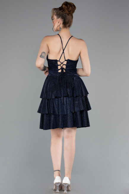 Robe de Cérémonie Courte Bleu Marine ABK2357