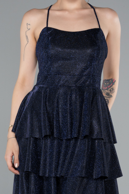 Robe de Cérémonie Courte Bleu Marine ABK2357