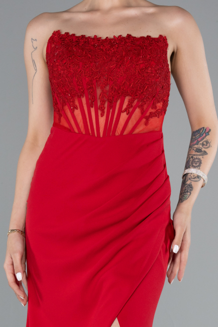 Robe de Soirée Longue Rouge ABU5001