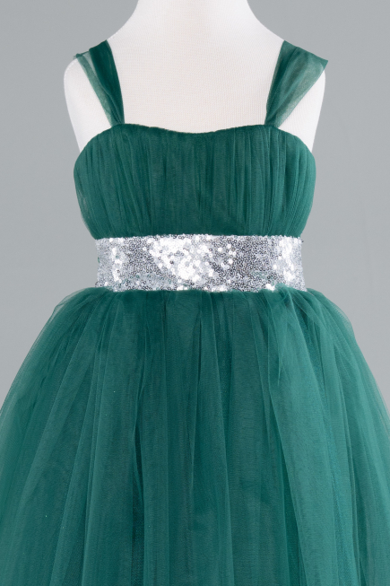 Robe De Soirée Enfants Longue Émeraude ABU3031