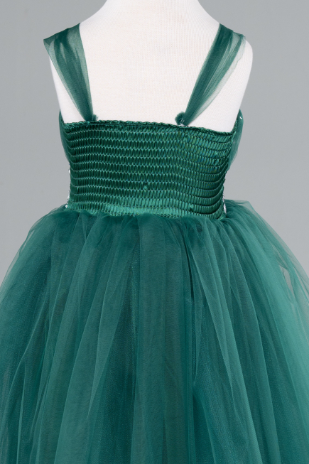 Robe De Soirée Enfants Longue Émeraude ABU3031
