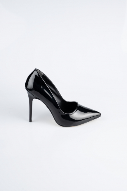 Stiletto Cuir Verni Noir ABR1140