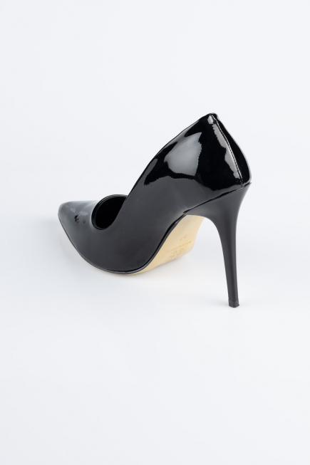 Stiletto Cuir Verni Noir ABR1140