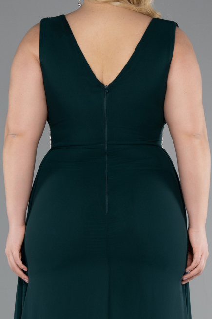 Robe Grande Taille Longue Mousseline Émeraude ABU5006