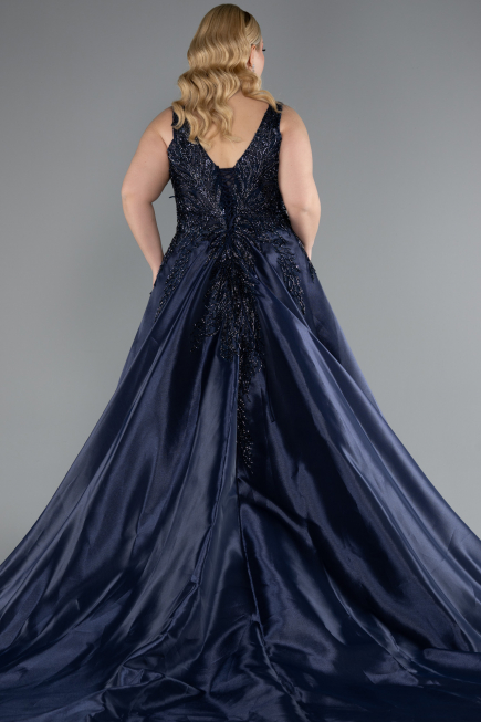 Robes De Soirée Grande Taille Longue Bleu Marine ABU4557