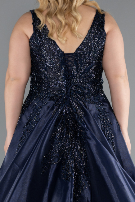 Robes De Soirée Grande Taille Longue Bleu Marine ABU4557