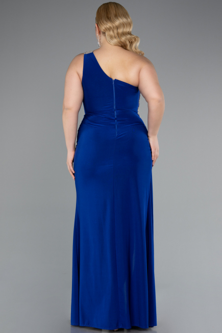 Robe Grande Taille Longue Bleu Saxe ABU3132