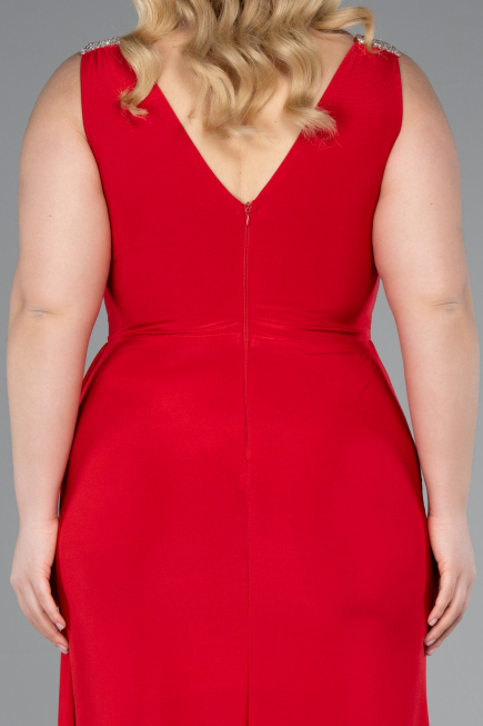 Robe De Soirée Grande Taille Longue Rouge ABU4968
