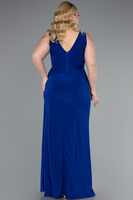 Robe De Soirée Grande Taille Longue Bleu Saxe ABU4968