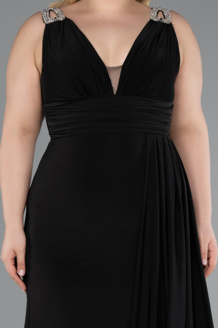 Robe De Soirée Grande Taille Longue Noir ABU4968