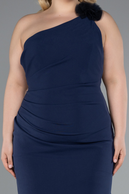 Robe De Soirée Grande Taille Longue Bleu Marine ABU4892