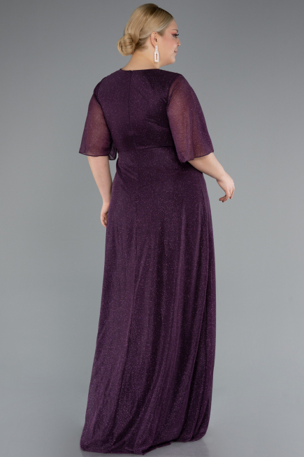 Robe Grande Taille Longue Violet Foncé ABU4887