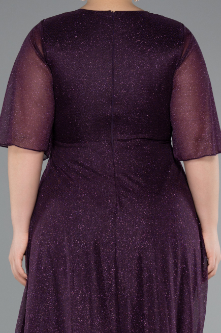 Robe Grande Taille Longue Violet Foncé ABU4887