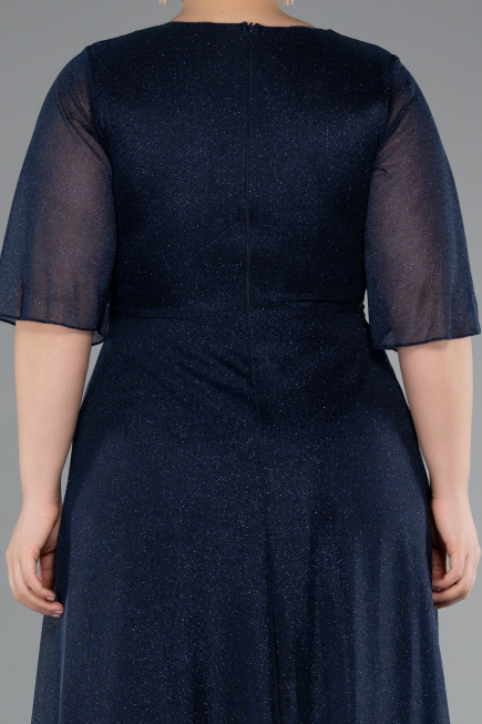 Robe Grande Taille Longue Bleu Marine ABU4887