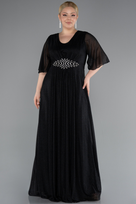 Robe Grande Taille Longue Noir ABU4887