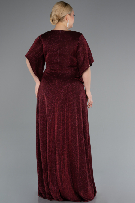 Robe Grande Taille Longue Rouge Bordeaux ABU4914