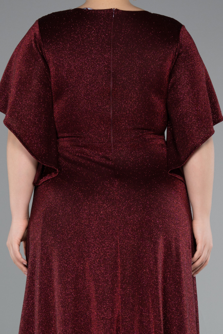 Robe Grande Taille Longue Rouge Bordeaux ABU4914