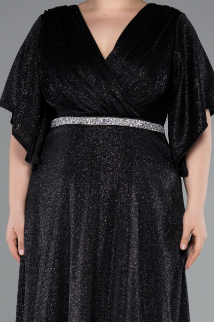 Robe Grande Taille Longue Noir ABU4914