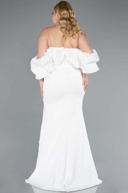 Robe de Soirée Grande Taille Longue Blanc ABU4990