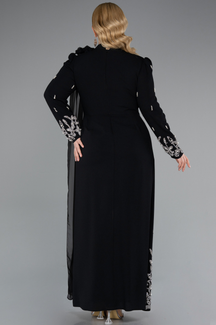 Robe de Soirée Grande Taille Longue Noir ABU4936