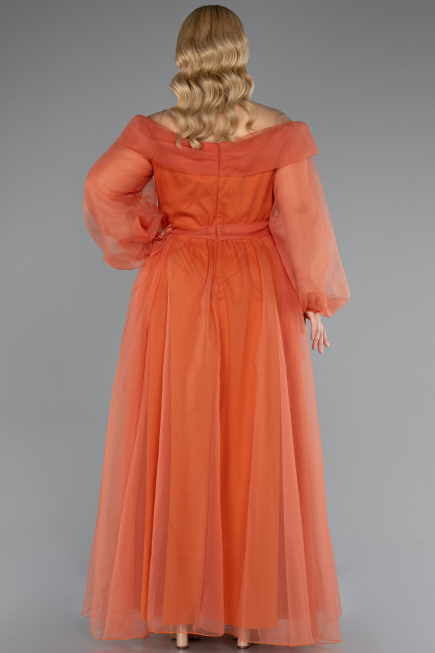 Robe Grande Taille Longue Orange ABU1535
