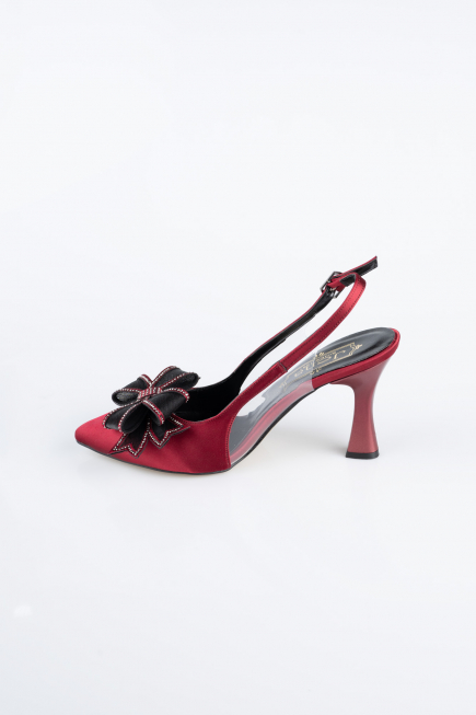 Chaussure De Soirée Satin Rouge Bordeaux MJS4100