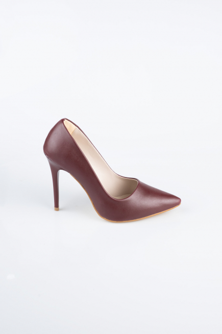Stiletto Cuir Rouge Bordeaux AB1140