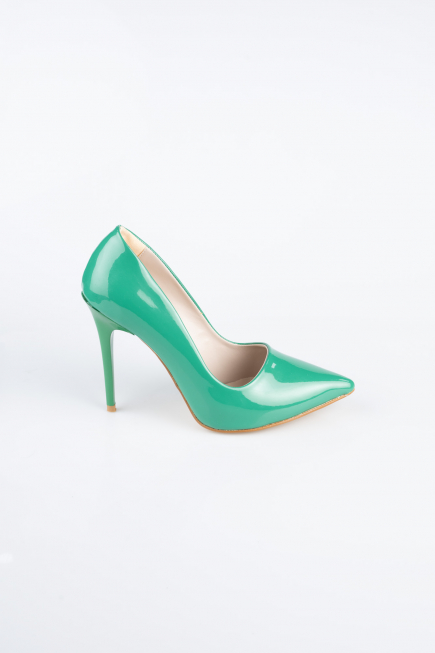 Stiletto Cuir Verni Vert ABR1140
